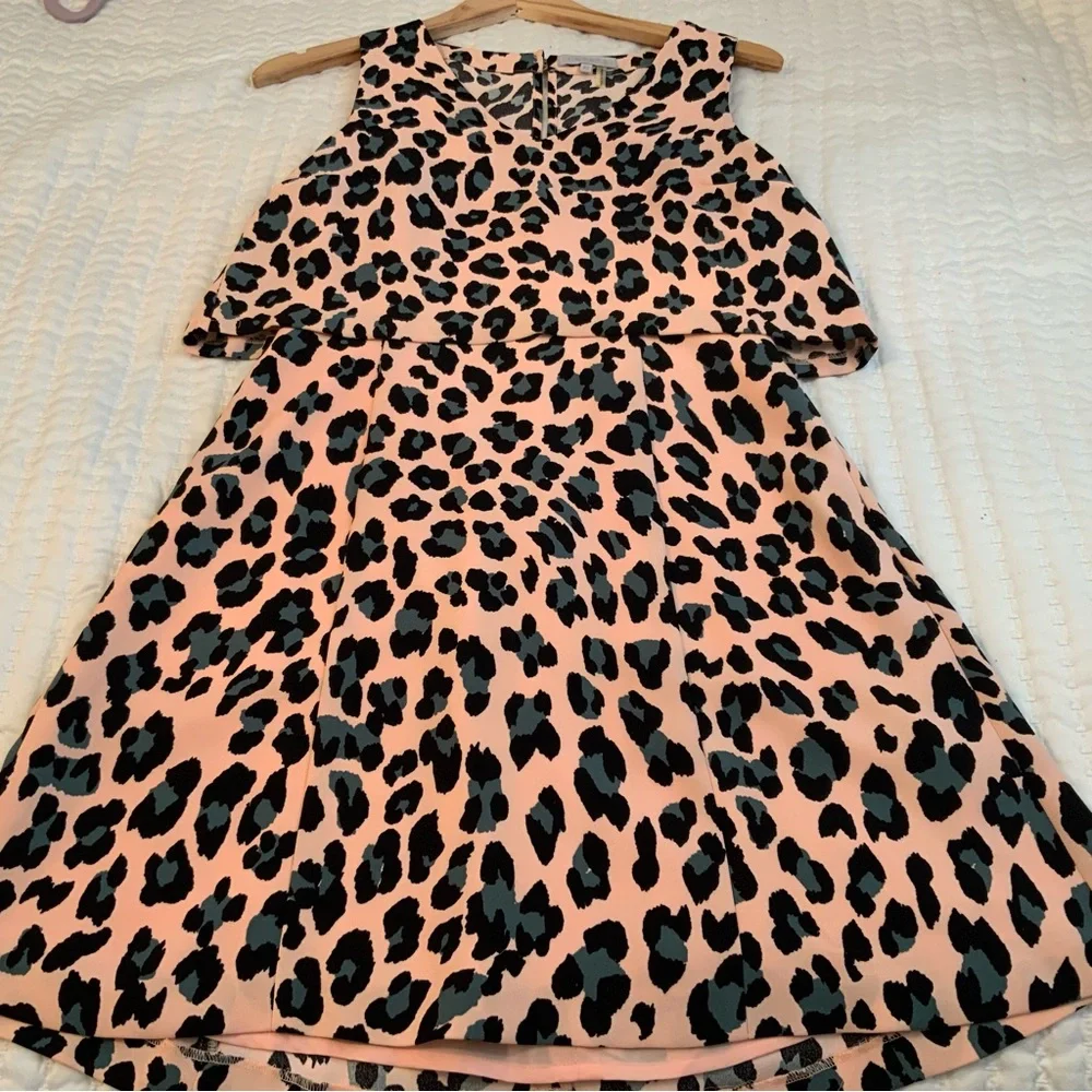 1. State Leopard Animal Print Mini Sleeveless Dress Size XS - Picture 4 of 12